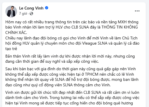 Lê Công Vinh chưa trở về gia nhập đội bóng quê hương- Ảnh 2.