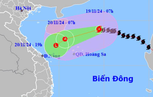 Bão số 9 đang suy yếu trên biển Đông- Ảnh 1.