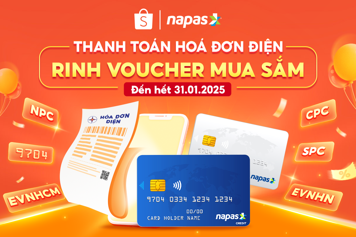 Shopee tặng ngay voucher mua sắm khi thanh toán hóa đơn điện cùng NAPAS- Ảnh 1.