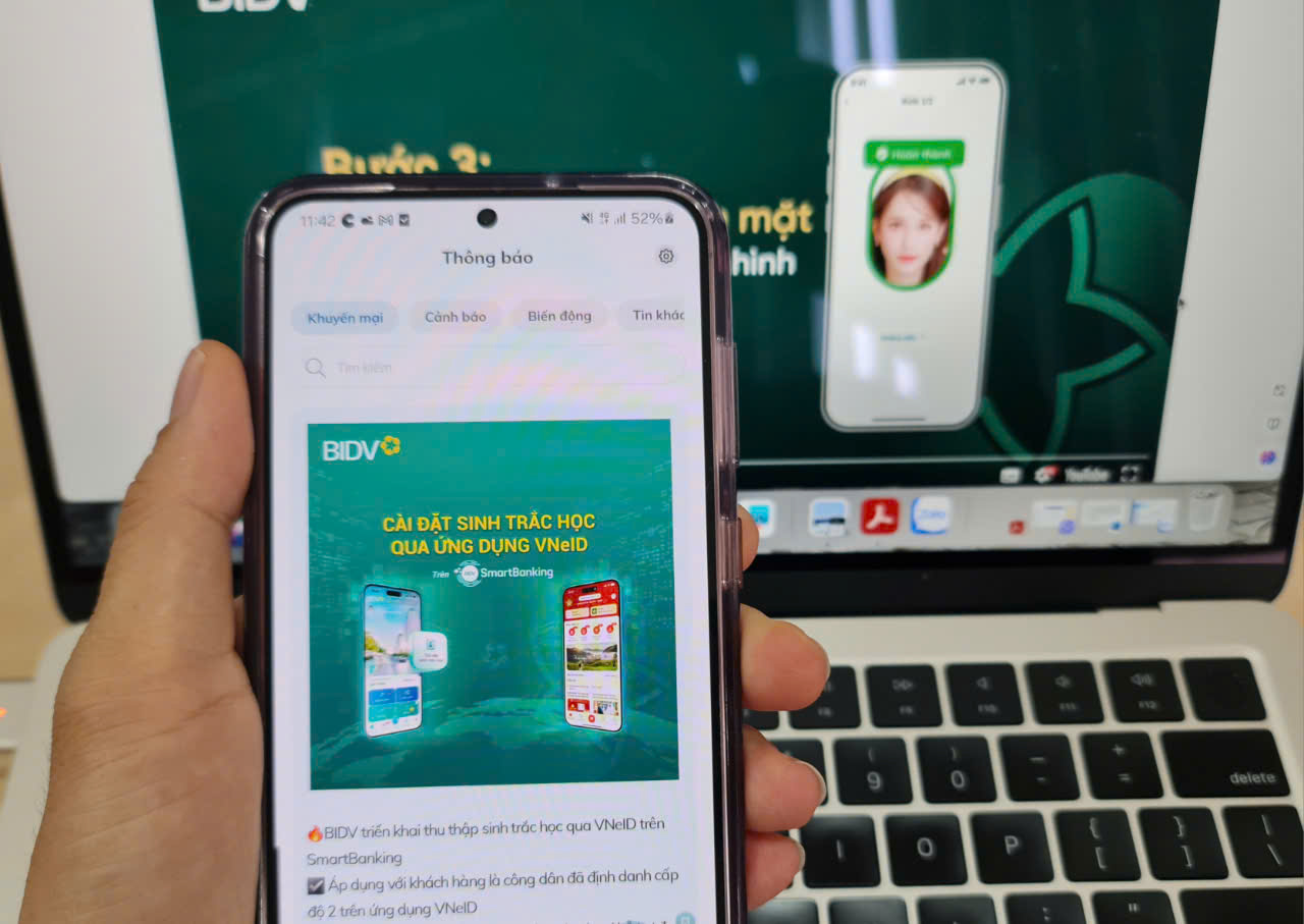 xác thực sinh trắc học qua VneID