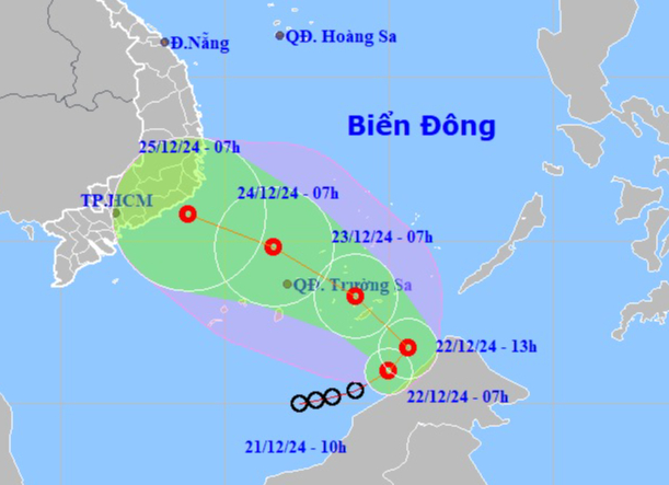 Áp thấp nhiệt đới hướng vào vùng biển Nam Bộ và TP HCM- Ảnh 1.