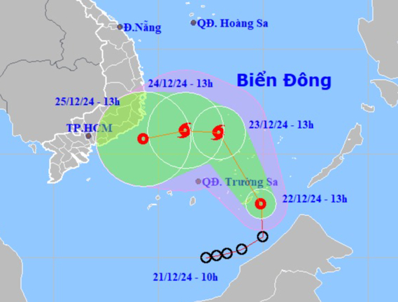 Áp thấp nhiệt đới khả năng mạnh lên thành bão, hướng vào Nam bộ- Ảnh 1.