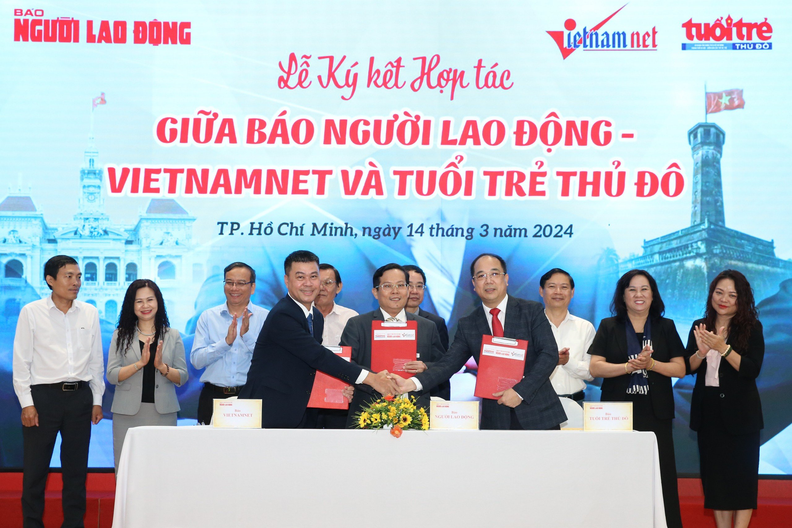 Báo Người Lao Động, Báo VietNamNet, Báo Tuổi trẻ Thủ đô ký kết hợp tác- Ảnh 5.