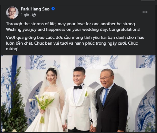 HLV Park Hang-seo chúc phúc học trò Nguyễn Quang Hải- Ảnh 2.