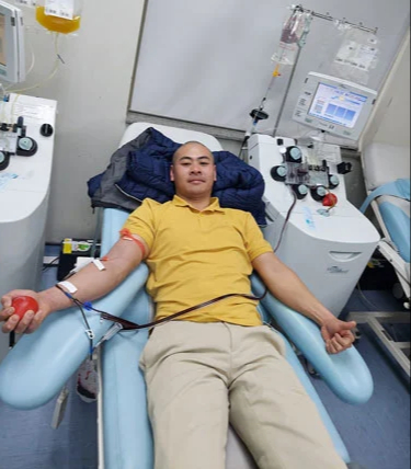 Anh Phạm Văn Hiếu đã 70 lần tham gia hiến máu. (Ảnh do nhân vật cung cấp)
