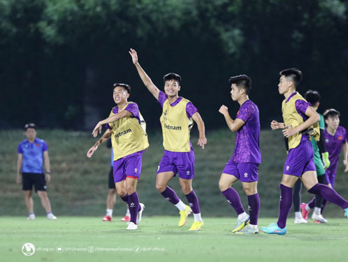 U23 Việt Nam tự tin hướng đến 3 điểm khi chạm trán U23 KuwaitẢnh: VFF