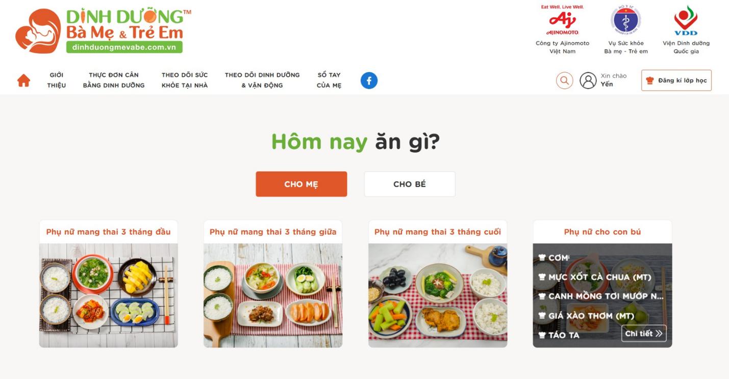 A screenshot of a food website  Description automatically generated