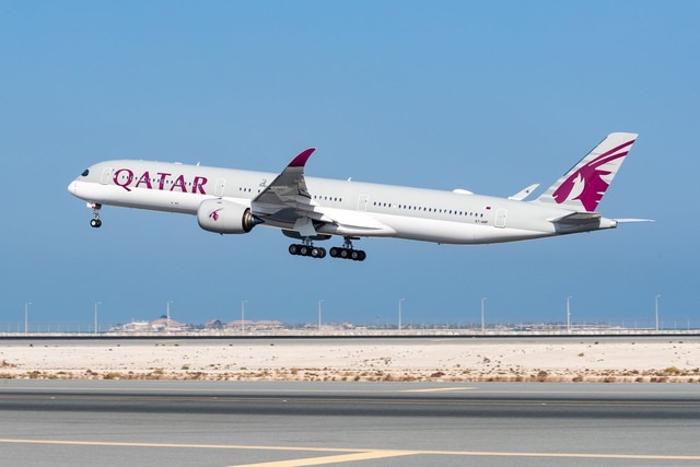 Một máy bay của hãng hàng không Qatar Airways. Ảnh: Qatar Airways