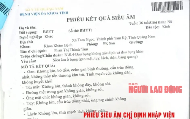 BV Đa khoa Quảng Nam: Siêu âm u nang buồng trứng phải, phẫu thuật buồng trứng trái?