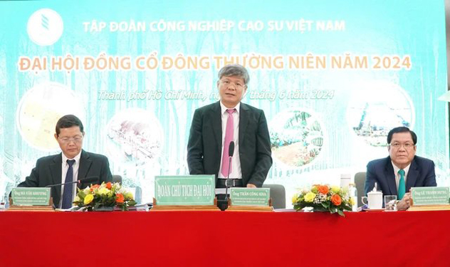 Ông Trần Công Kha, Chủ tịch HĐQT VRG, phát biểu tại đại hội