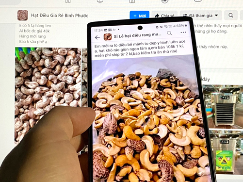 Hạt điều gắn mác Bình Phước bán tràn lan trên mạng với giá rẻ hơn một nửa so với thị trườngẢnh: Lê Tỉnh