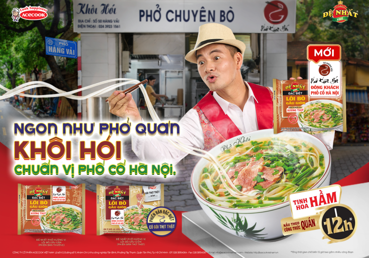 Acecook Việt Nam kết hợp cùng Phở Khôi Hói mang Phở Đệ Nhất đến mọi nhà- Ảnh 1.