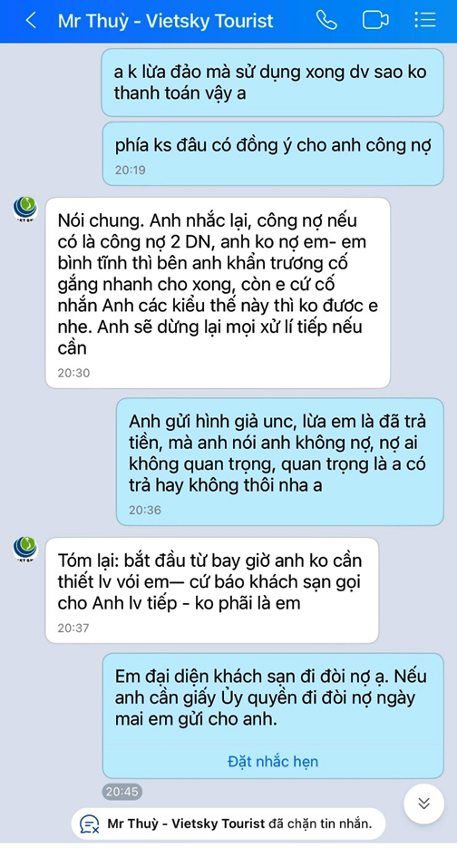 Công ty V.I.ET S.K.Y bị tố quỵt tiền nhiều khách sạn, nhà hàng ở Nha Trang- Ảnh 1.