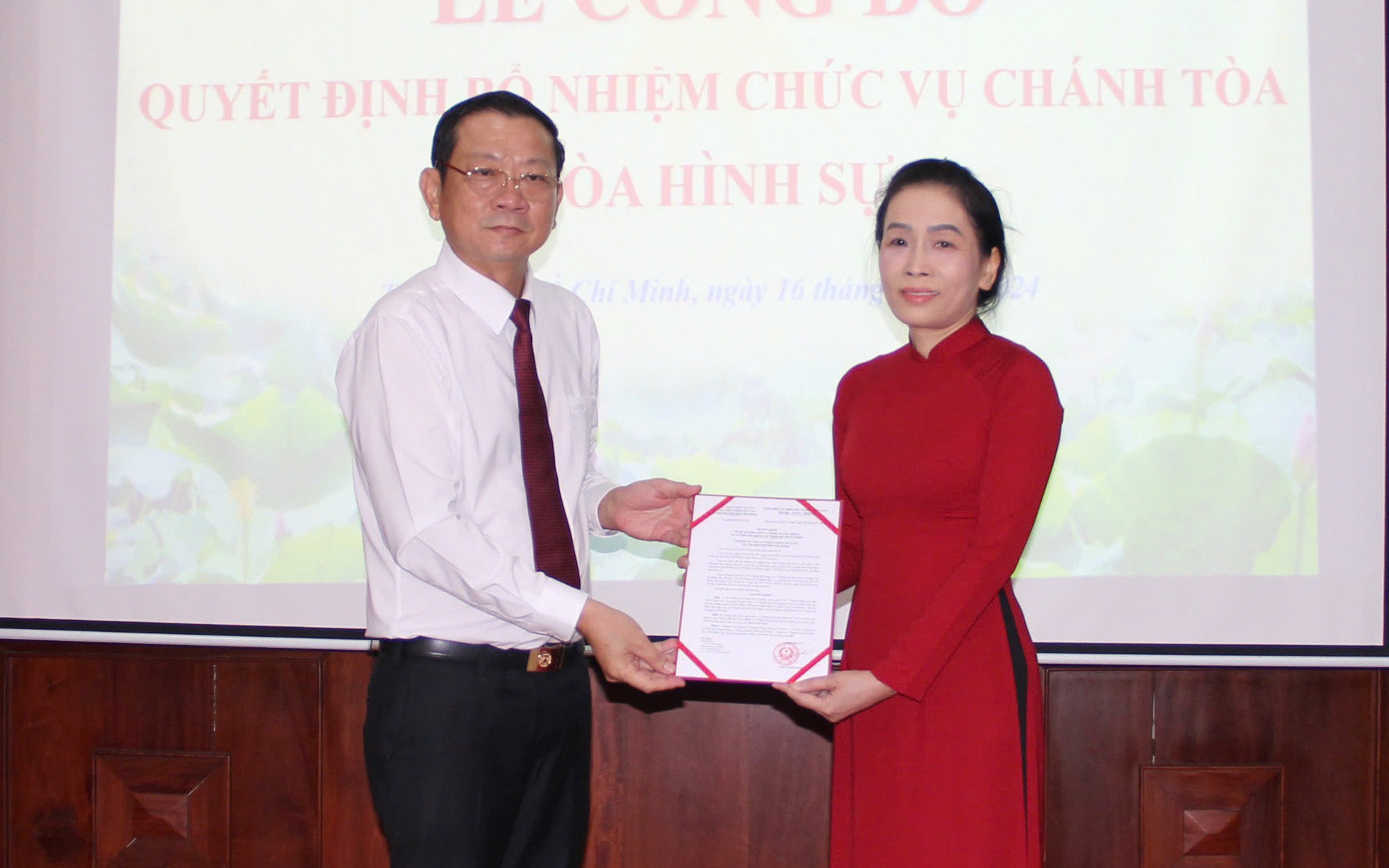 Bổ nhiệm chánh tòa Tòa Hình sự TAND Cấp cao tại TP HCM