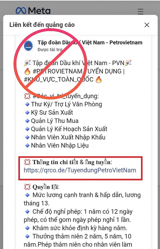 Cảnh báo mạo danh Tập đoàn Dầu khí Việt Nam lừa đảo tuyển dụng