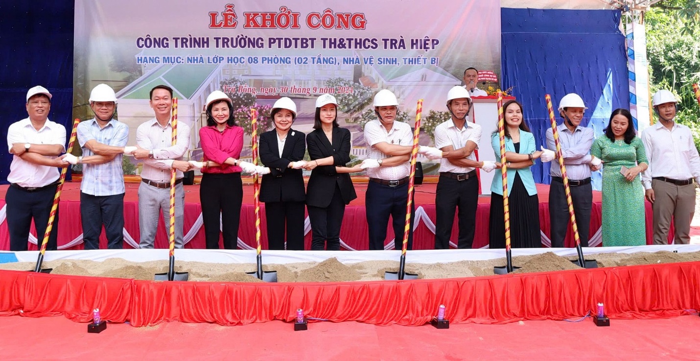 Khởi công xây dựng dự án Trường Phổ Thông Dân tộc Bán trú Tiểu học & Trung học cơ sở Trà Hiệp- Ảnh 1.