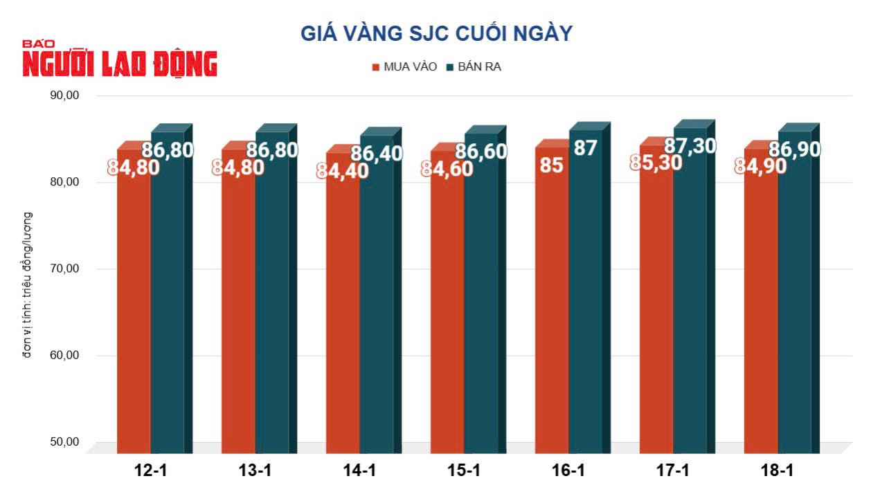 Giá vàng hôm nay 19-1: Bán ra 86,9 triệu đồng/lượng- Ảnh 2.