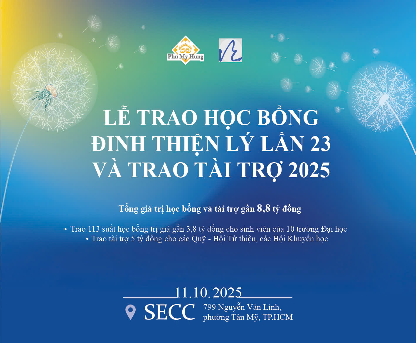 Quỹ Đinh Thiện Lý và Phú Mỹ Hưng trao gần 8,8 tỉ đồng học bổng và tài trợ- Ảnh 1.