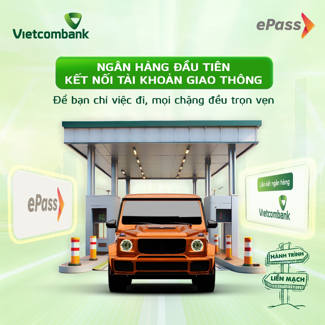 Ngân hàng đầu tiên liên kết tài khoản giao thông ePass - Ảnh 1.
