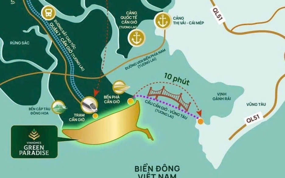 UBND TP HCM xem xét đề nghị của Vingroup làm đường vượt biển nối Cần Giờ - Vũng Tàu - Ảnh 2.