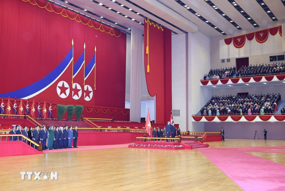 Tổng Bí thư, Chủ tịch Quốc vụ Kim Jong Un chủ trì lễ đón Tổng Bí thư Tô Lâm - Ảnh 6.