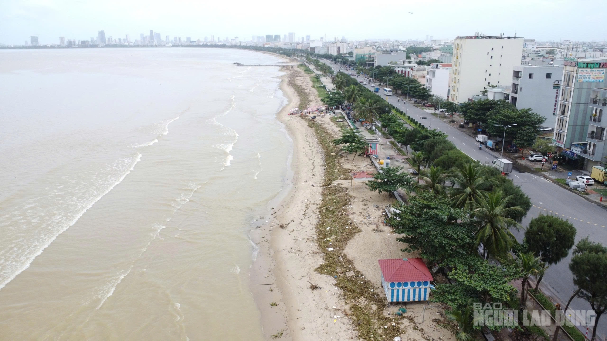 Bãi biển Đà Nẵng ngập rác sau mưa lớn kéo dài , cảnh báo ô nhiễm môi trường - Ảnh 1. Bãi biển Đà Nẵng ngập rác sau mưa lớn kéo dài , cảnh báo ô nhiễm môi trường - Ảnh 1.