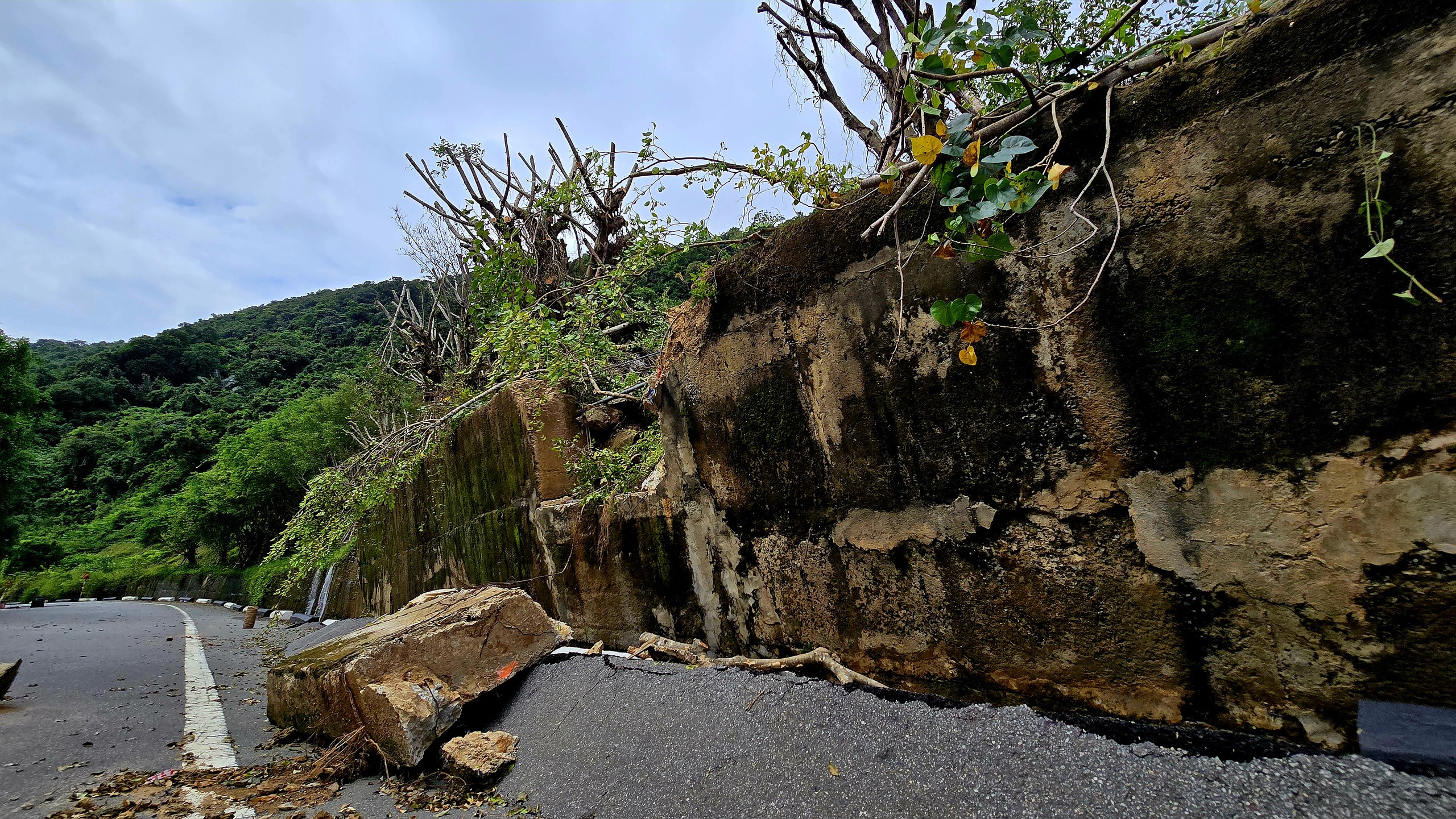 Nước đổ đá rơi, nhiều đoạn trên bán đảo Sơn Trà phải rào chắn ngăn khách du lịch - Ảnh 3.