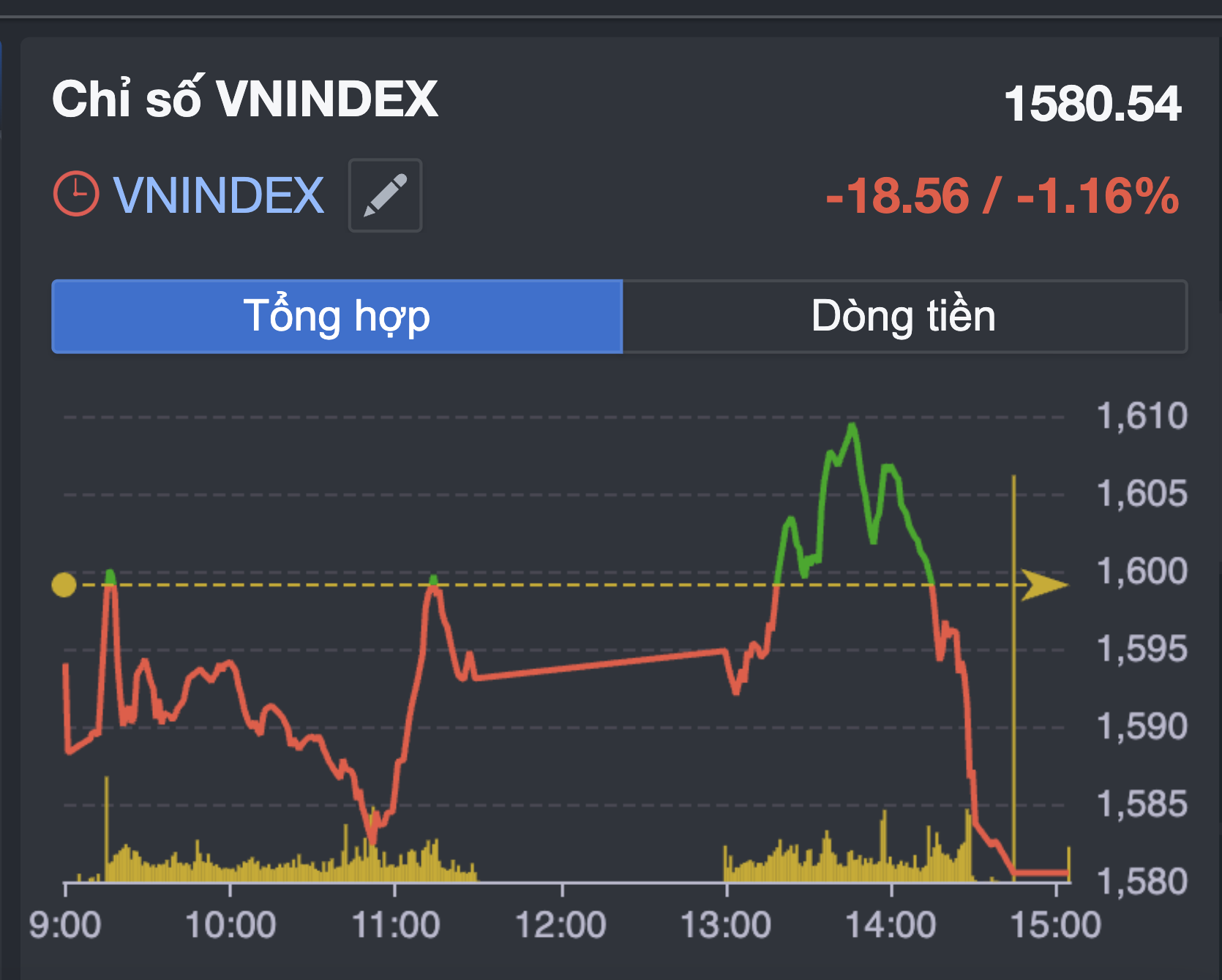 Chứng khoán giảm mạnh cuối phiên , nhà đầu tư không kịp trở tay - Ảnh 2.