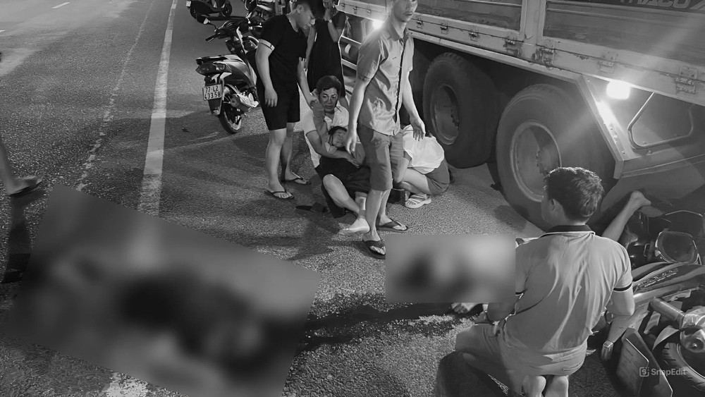 Hai người thương vong sau cú tông xe tải đang đỗ trên Quốc lộ 1D - Ảnh 1.