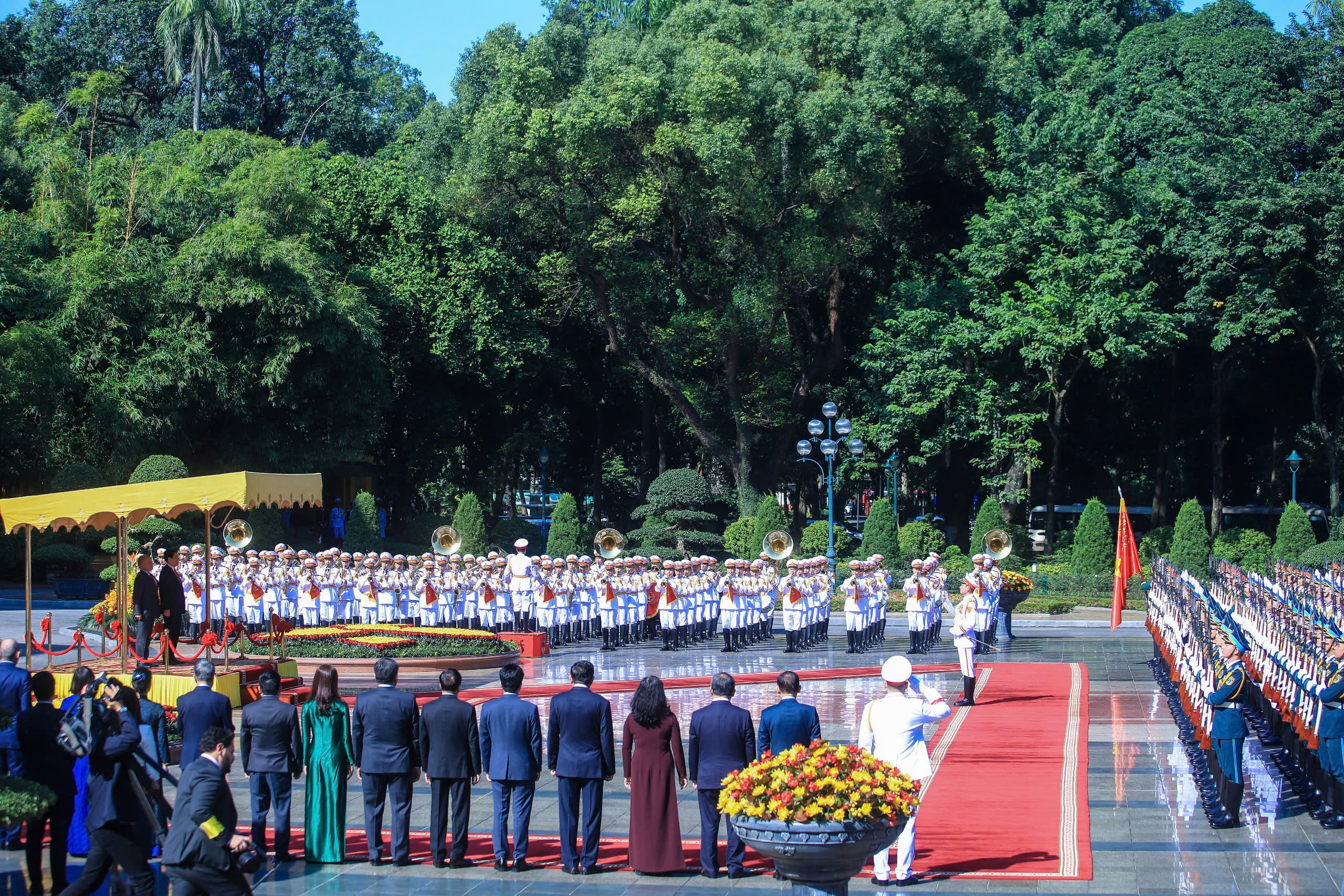 Chủ tịch nước Lương Cường chủ trì lễ đón chính thức Quốc vương Jordan - Ảnh 7.