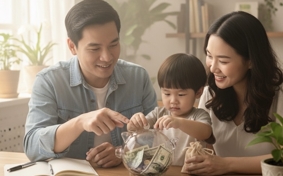 Dạy con ý thức tiết kiệm