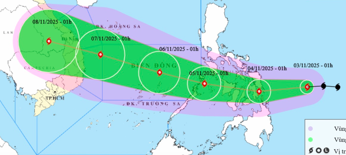 Bão Kalmaegi mạnh cấp 11 , giật cấp 14 , hướng đổ bộ vào miền Trung - Ảnh 1.