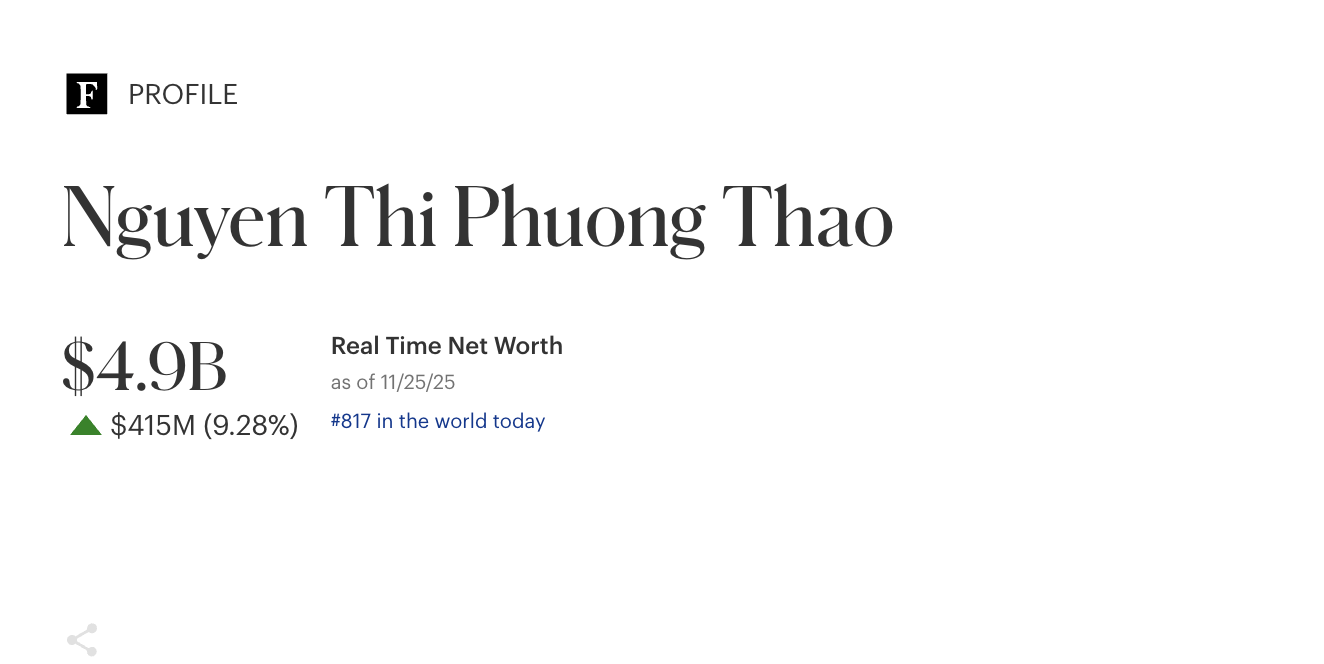 Chứng khoán giảm, tài sản tỉ phú Phạm Nhật Vượng vẫn tăng mạnh, vào tốp 100 thế giới- Ảnh 2. Chứng khoán giảm, tài sản tỉ phú Phạm Nhật Vượng vẫn tăng mạnh, vào tốp 100 thế giới- Ảnh 2.