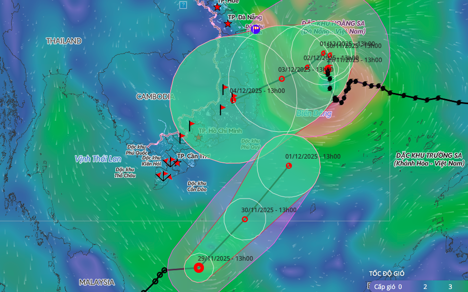 Áp thấp nhiệt đới suy yếu thành vùng áp thấp trên biển Đông ngày 29 - 11 - Ảnh 2.