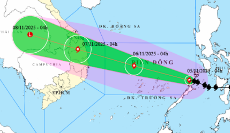 Bão Kalmaegi giật cấp 16 vào biển Đông , ảnh hưởng đến miền Trung từ đêm 6 - 11 - Ảnh 1. Bão Kalmaegi giật cấp 16 vào biển Đông , ảnh hưởng đến miền Trung từ đêm 6 - 11 - Ảnh 1.