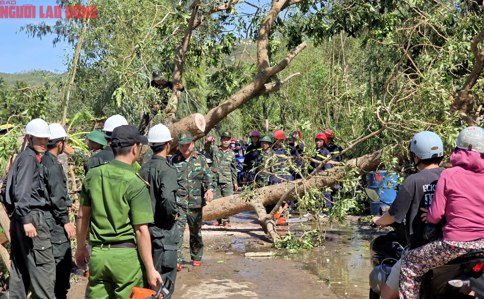 Người dân ngao ngán nhìn hàng trăm chiếc tàu sếp chồng lên nhau sau bão số 13 - Ảnh 13.