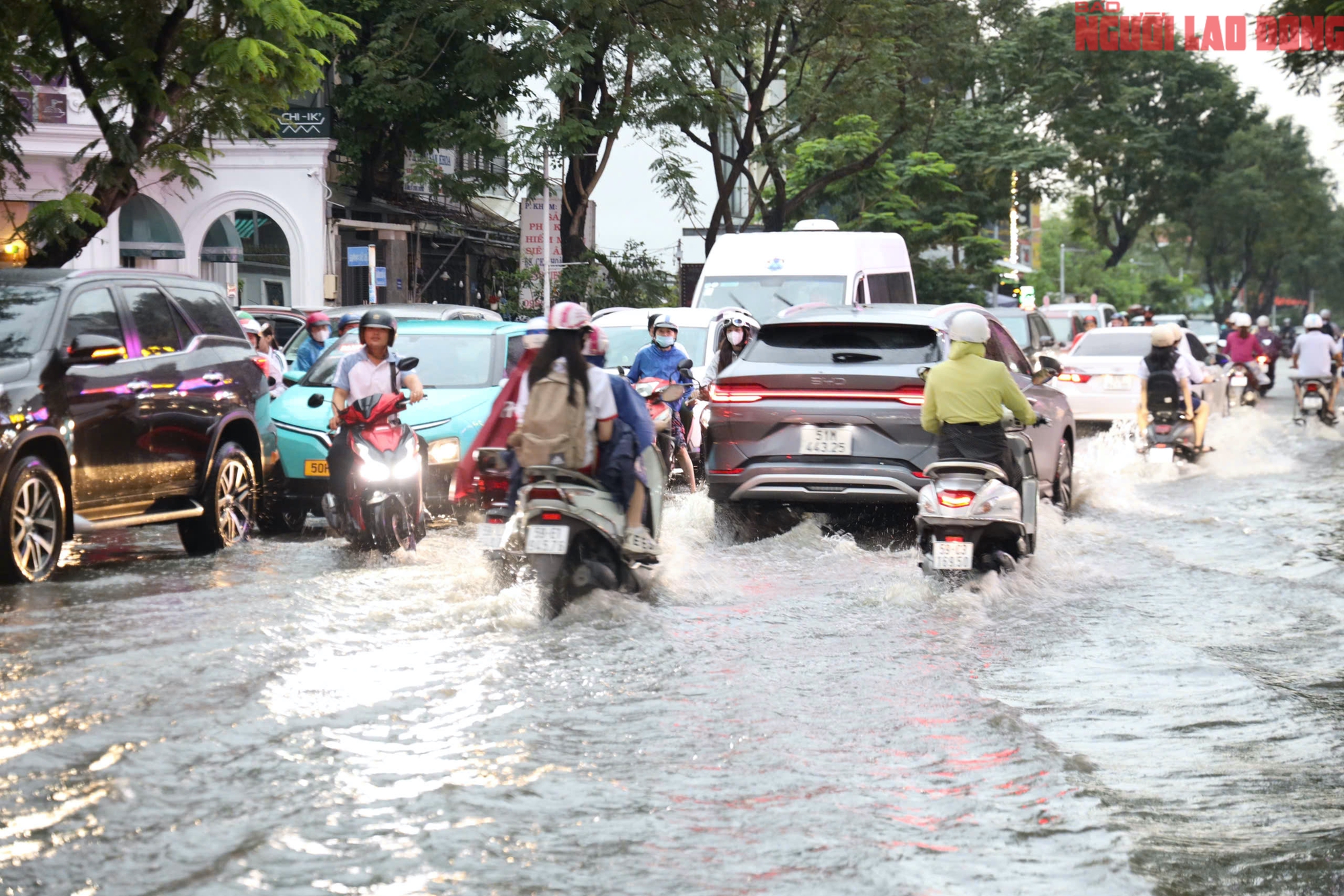 TP HCM: Triều cường dâng cao, người dân “oằn mình” vượt nước ngập - Ảnh 22.