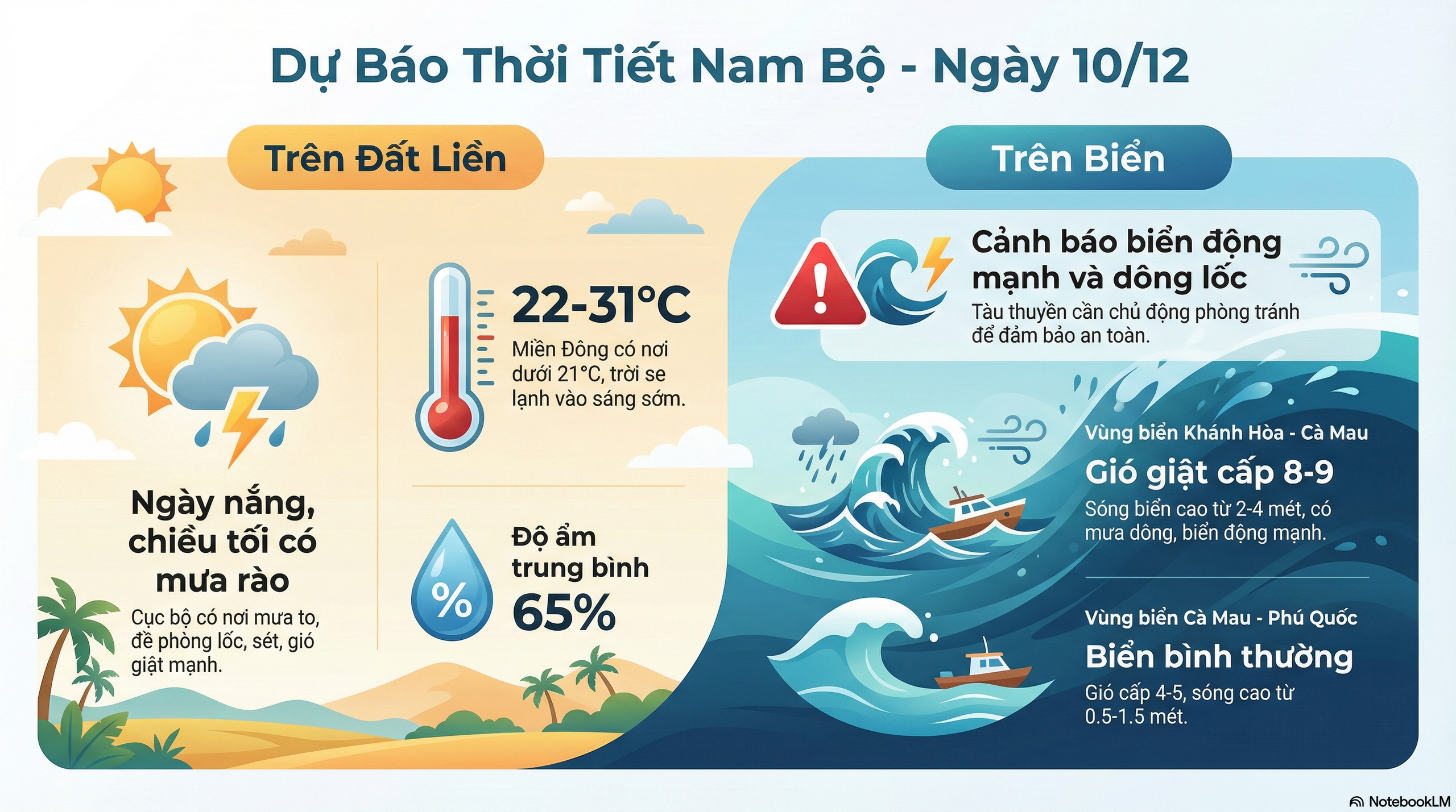 Dự báo thời tiết hôm nay, 10-12: TPHCM và Nam Bộ tăng mưa - Ảnh 2.