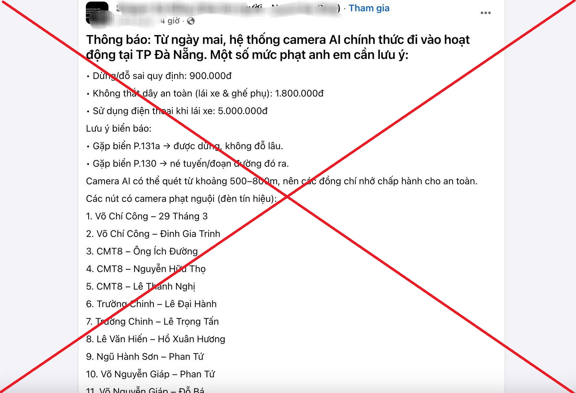 Không có chuyện sử dụng camera AI giám sát giao thông tại Đà Nẵng từ hôm nay - Ảnh 1.