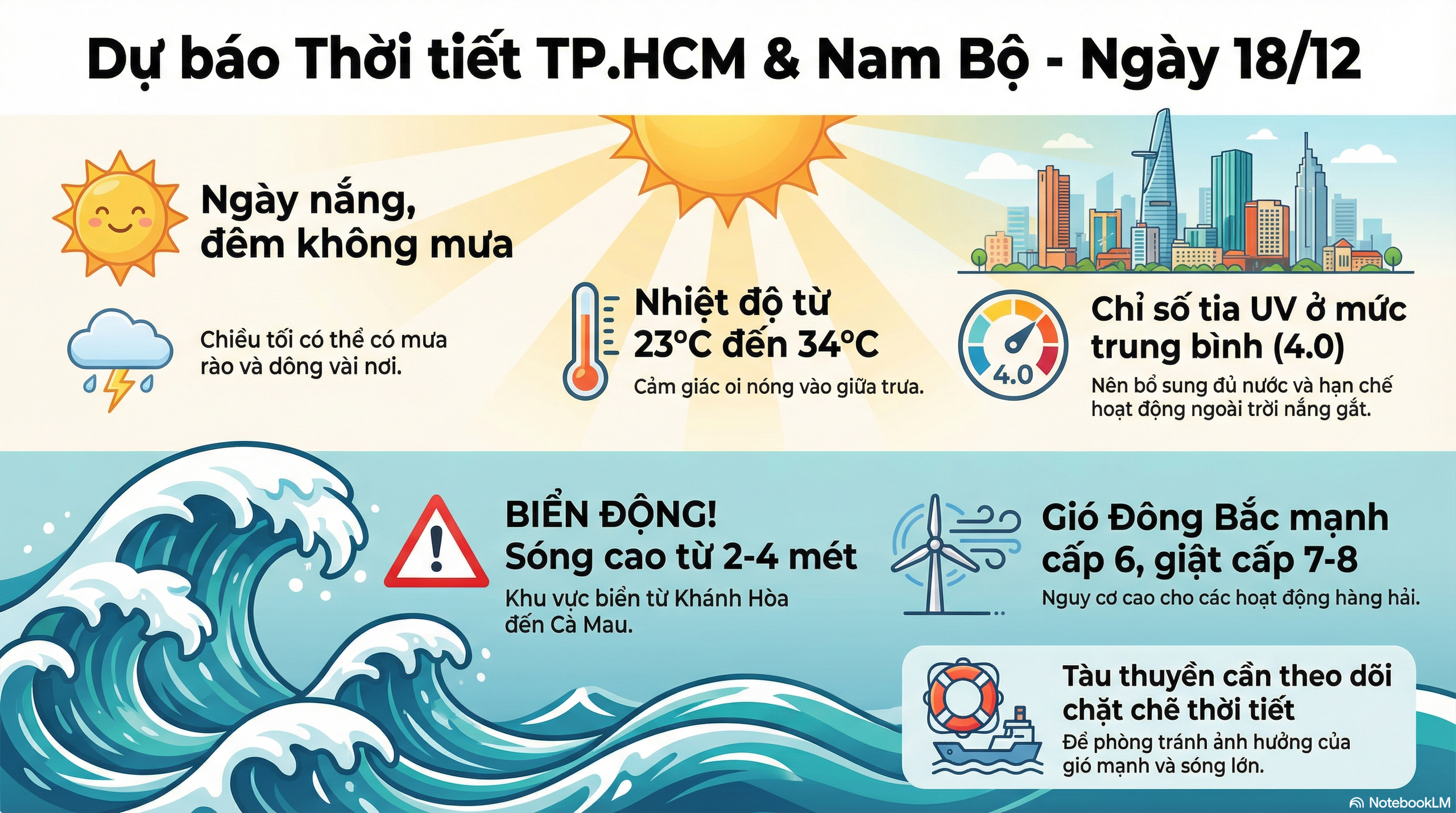 Dự báo thời tiết hôm nay, 18-12: TPHCM và Nam Bộ - Ảnh 2.