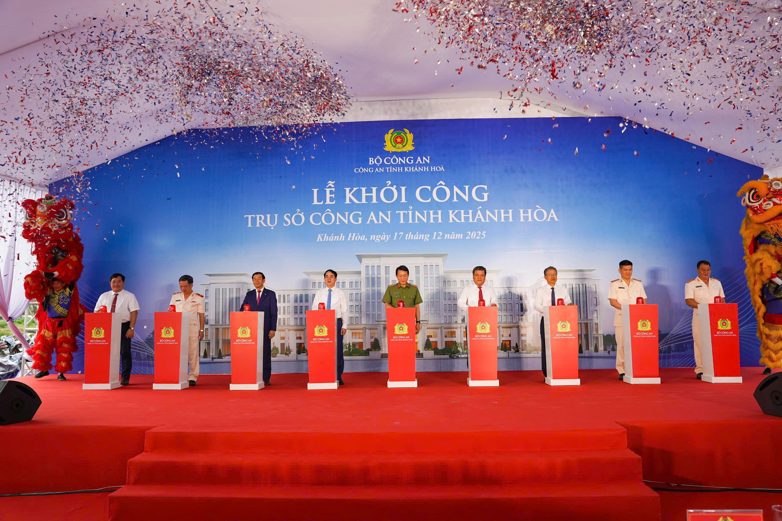 Bộ trưởng Lương Tam Quang dự lễ khởi công xây dựng Trụ sở Công an tỉnh Khánh Hòa - Ảnh 1.