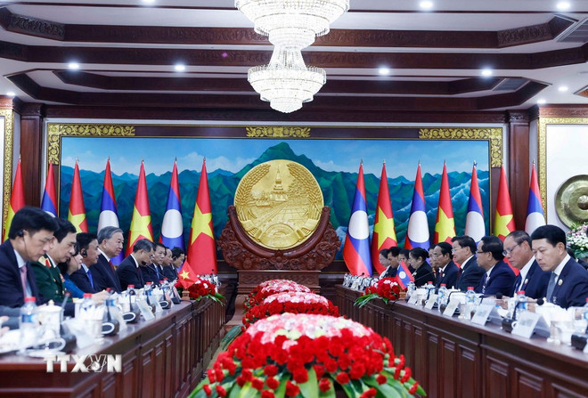 Tuyên bố chung Việt Nam-Lào nhân chuyến thăm của Tổng Bí thư Tô Lâm tới Lào - Ảnh 4.