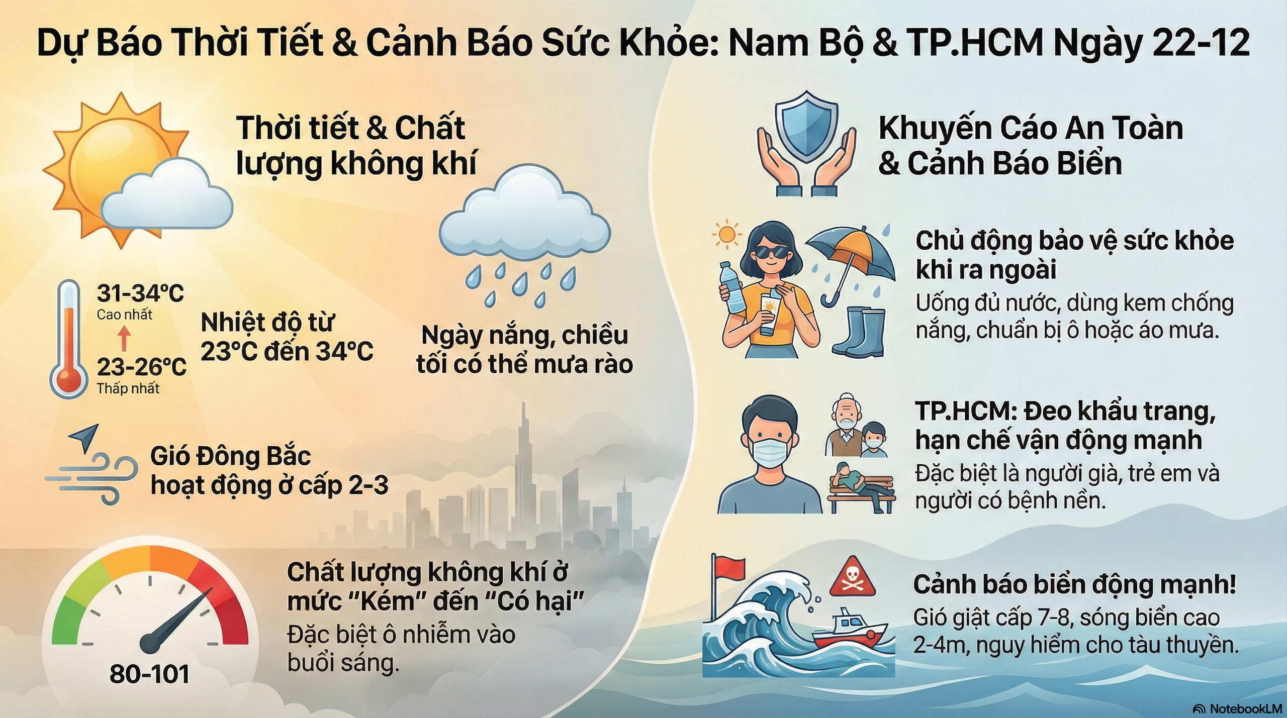 Dự báo thời tiết hôm nay, 22-12: TPHCM và Nam Bộ nắng nóng, không khí không tốt - Ảnh 2.