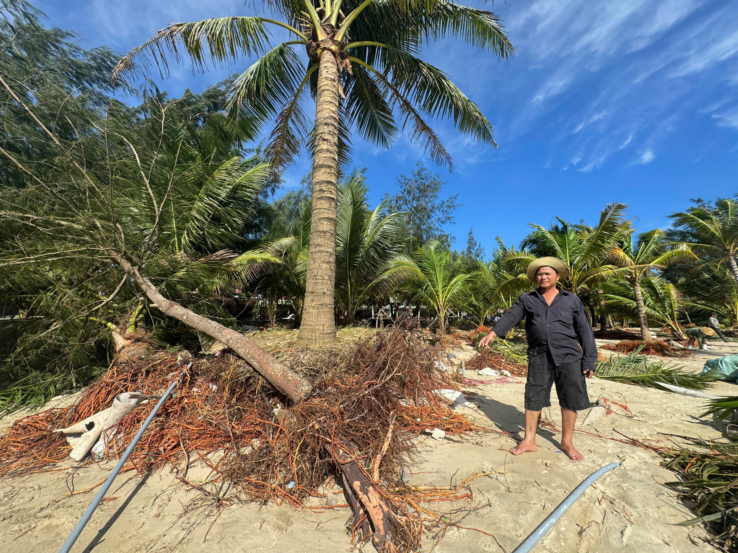 Bãi biển Mỹ Khê nguy cơ bị xóa sổ do triều cường lớn bất thường "tấn công" - Ảnh 4.