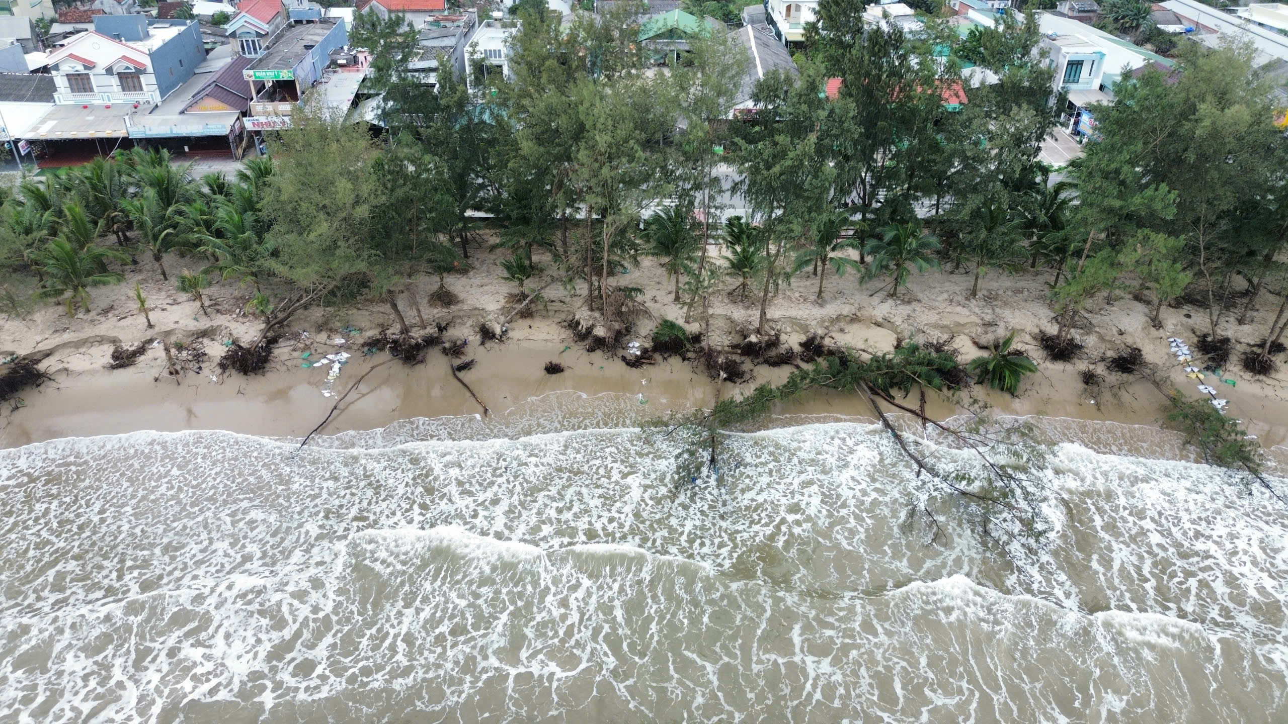 Bãi biển Mỹ Khê nguy cơ bị xóa sổ do triều cường lớn bất thường "tấn công" - Ảnh 3.