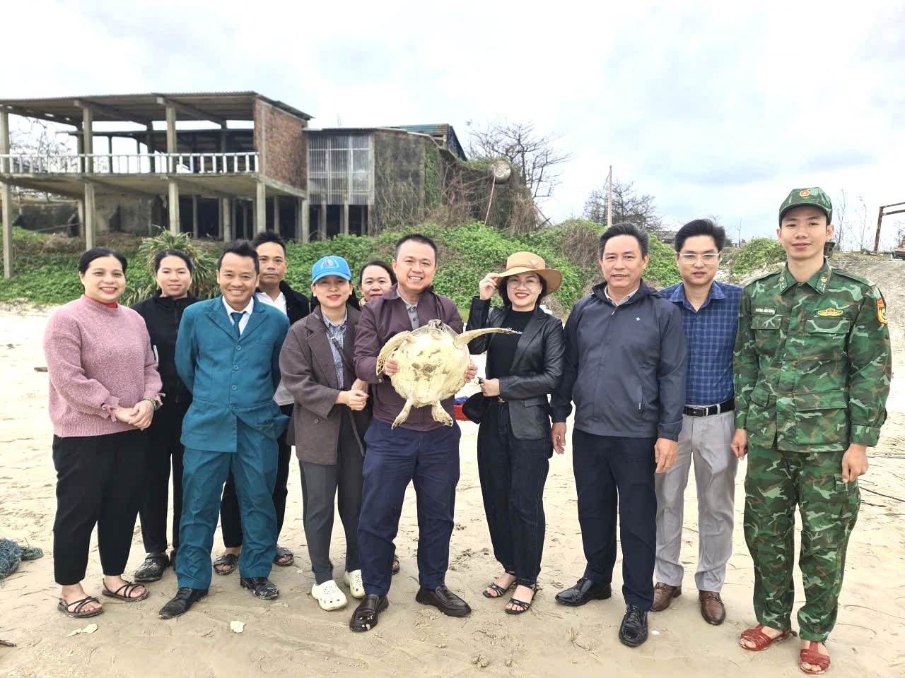 Dính "lưới ma", con vật quý mắc cạn ở bờ biển - Ảnh 1.