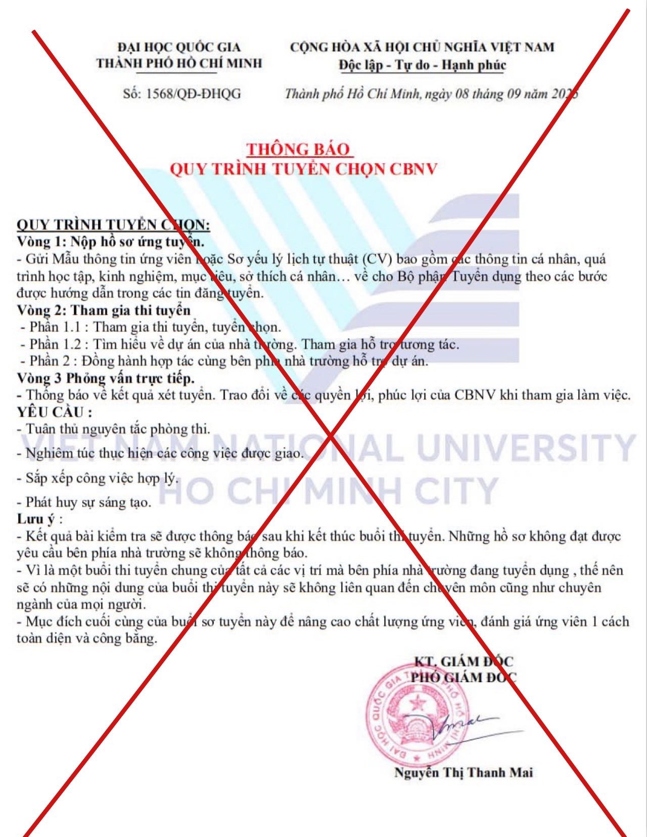 ĐHQG TPHCM phát thông tin cảnh báo giả mạo  - Ảnh 2.