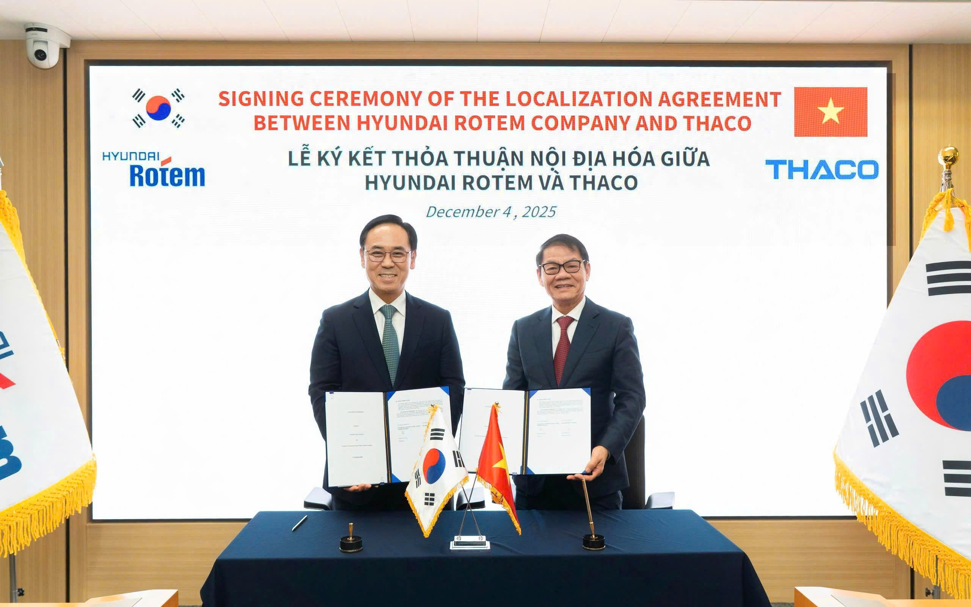 THACO hợp tác với Hyundai  Rotem sản xuất tàu điện và tàu cao tốc tại Việt Nam