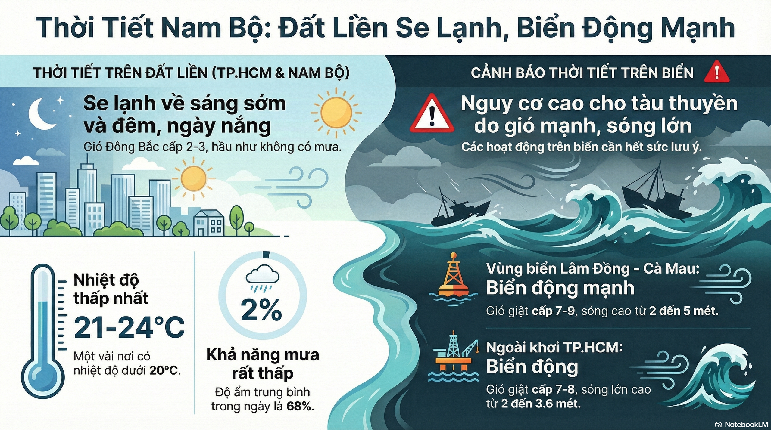 Dự báo thời tiết hôm nay, 8-12: TPHCM và Nam Bộ se lạnh, nhiệt độ giảm - Ảnh 2.