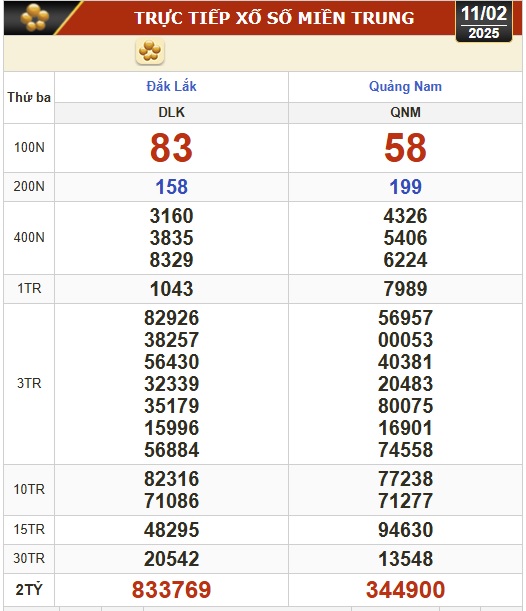 Kết quả xổ số hôm nay, 11-2: Bến Tre, Vũng Tàu, Bạc Liêu, Đắk Lắk, Quảng Nam...- Ảnh 2.